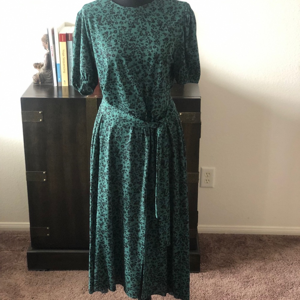 Zara Green and Black Dress Large